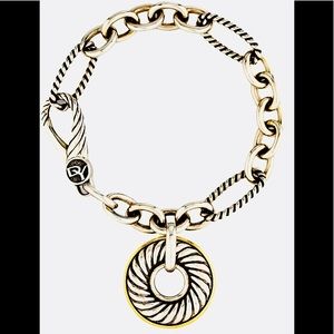 DY 18K/SS Sculpted Disc Link Bracelet CHEAP!